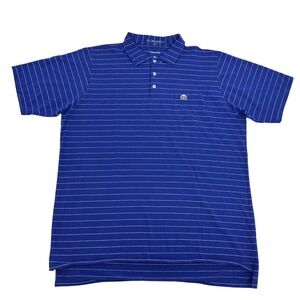 B Draddy Shirt Men's XL Blue White Striped Polo Golf Farmington Country Club VA